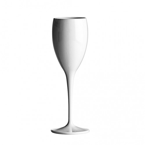 24x Champagnergläser Sektflöten Weiß 17cl Kunststoff Plastik PC Mehrweg Ø 6 cm · 20,7 cm