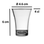 100x Schnapsglas Stamper Kunststoff 4 cl Hartplastik Mehrweg Glasklar Unzerbrechlich Ø 4.6 cm · 6 cm