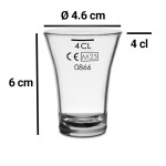 100x Schnapsglas Stamper Kunststoff Geeicht 4 cl Hartplastik Mehrweg Glasklar Unzerbrechlich Ø 4.6 cm · 6 cm