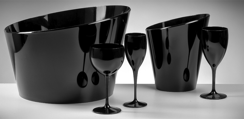 Bruchsichere Schwarze Sektgläser und Champagner Gläser